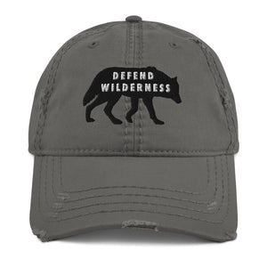 Defend Wilderness Wolf Distressed Hat