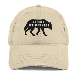 Defend Wilderness Wolf Distressed Hat