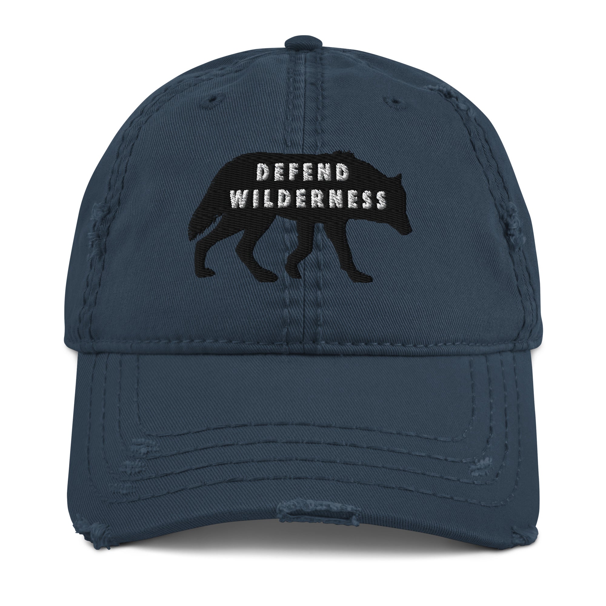 Defend Wilderness Wolf Distressed Hat