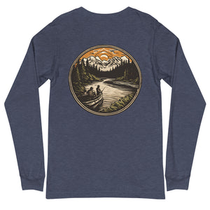 Brown Trout and Boat Unisex Long Sleeve Tee