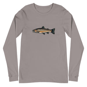 Brown Trout and Boat Unisex Long Sleeve Tee