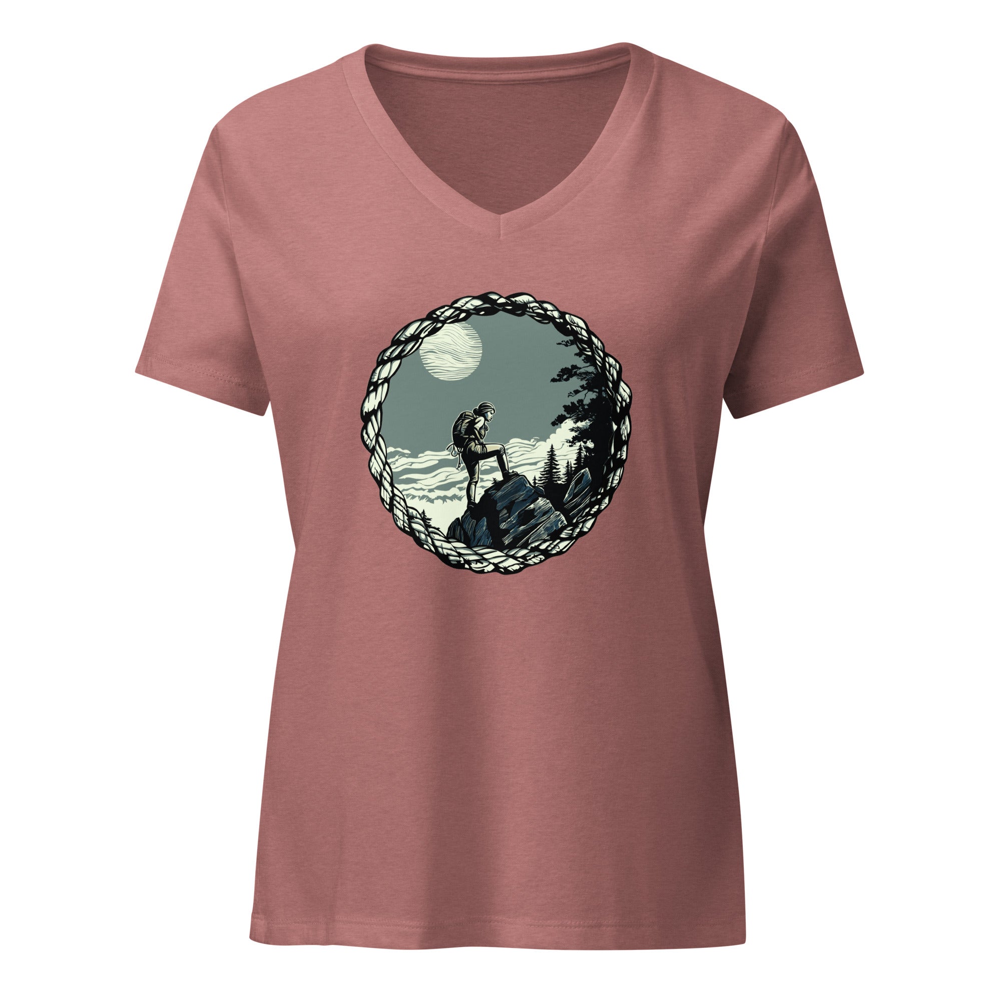 Rock it - Female Rock Climber Women’s relaxed v-neck t-shirt