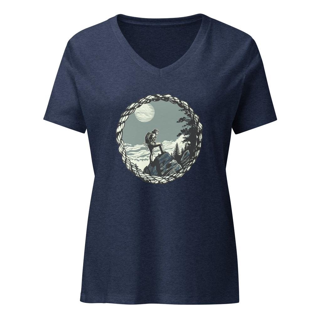 Rock it - Female Rock Climber Women’s relaxed v-neck t-shirt