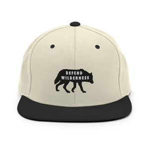 Defend Wilderness Gray Wolf Snapback Hat