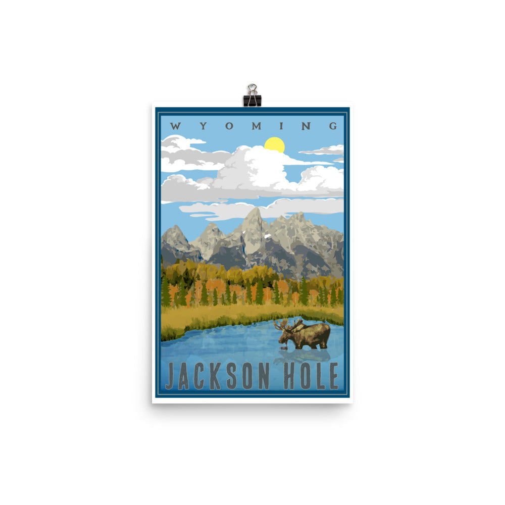 Jackson Hole Wyoming Moose Print