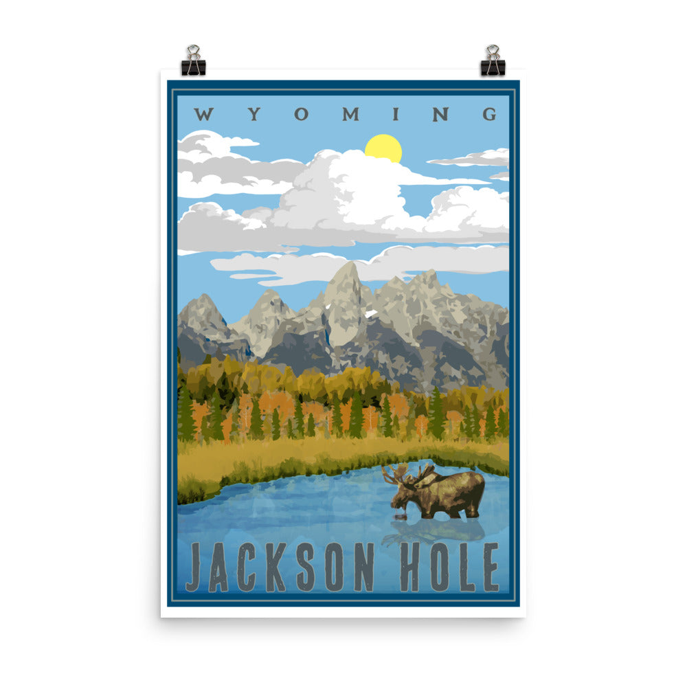 Jackson Hole Wyoming Moose Print