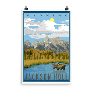 Jackson Hole Wyoming Moose Print