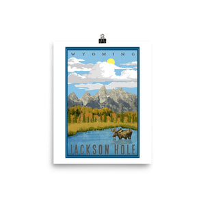 Jackson Hole Wyoming Moose Print