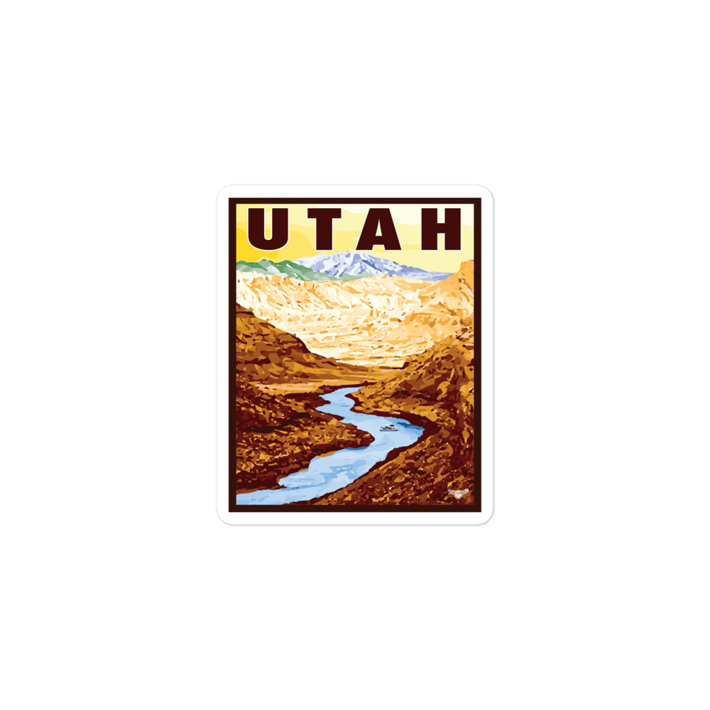 Utah Canyon Raft Sticker