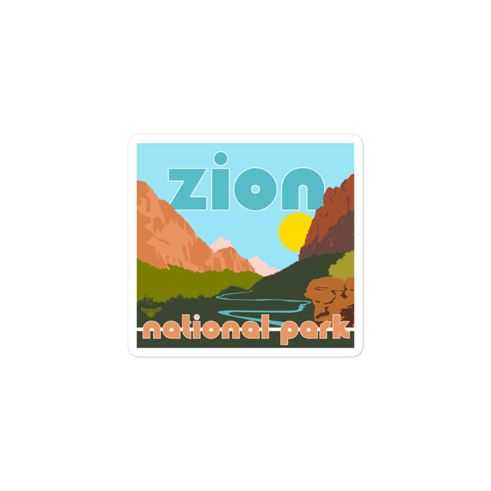 Zion National Park Utah Square Sticker