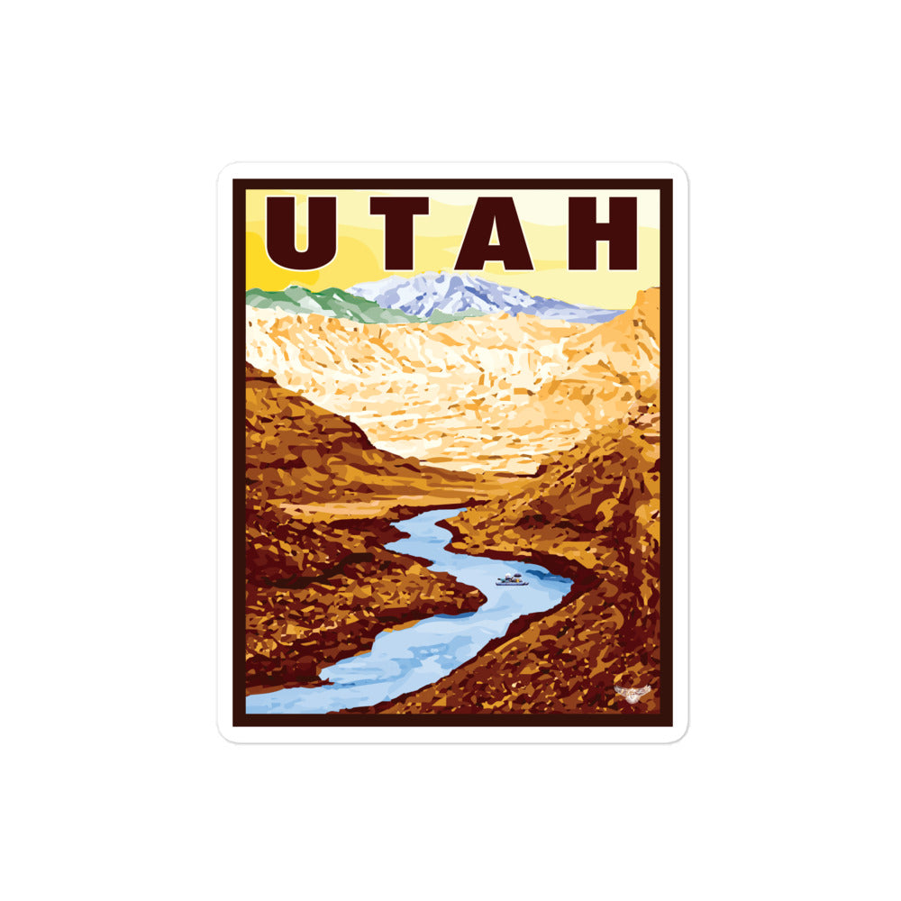 Utah Canyon Raft Sticker