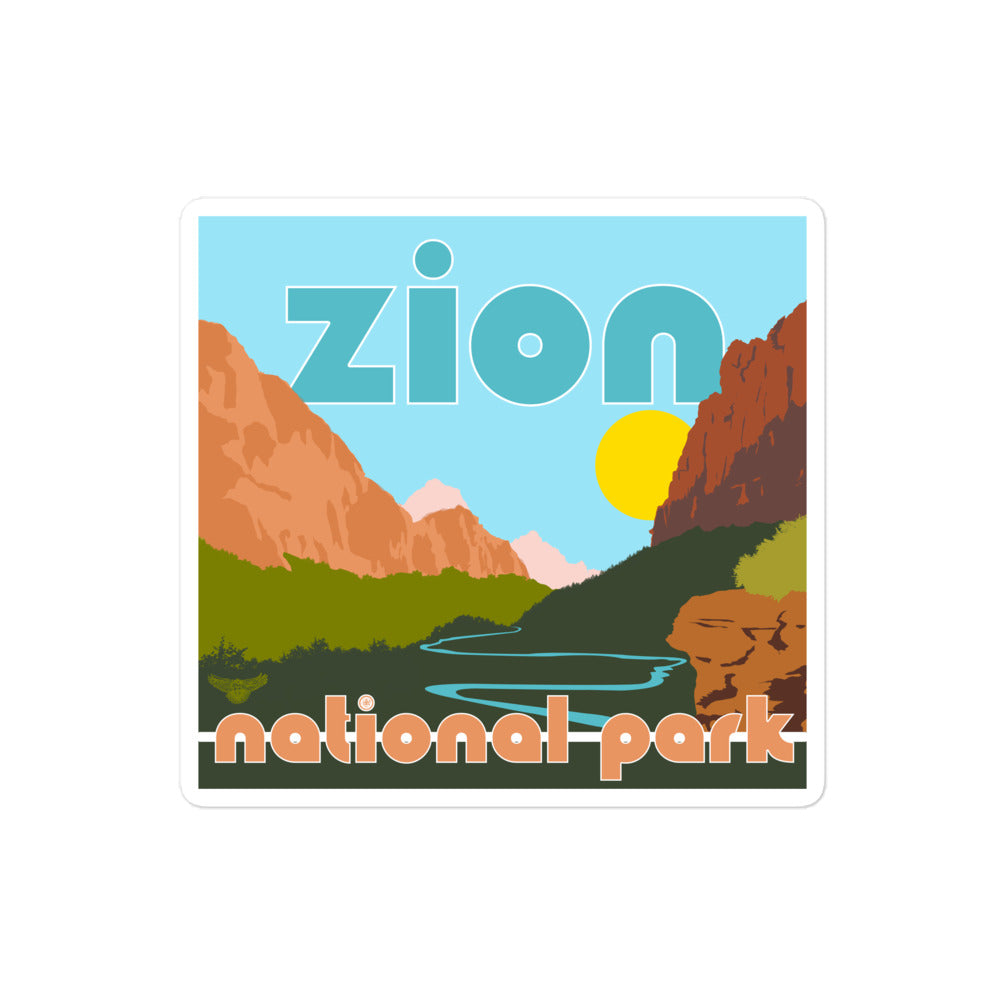 Zion National Park Utah Square Sticker