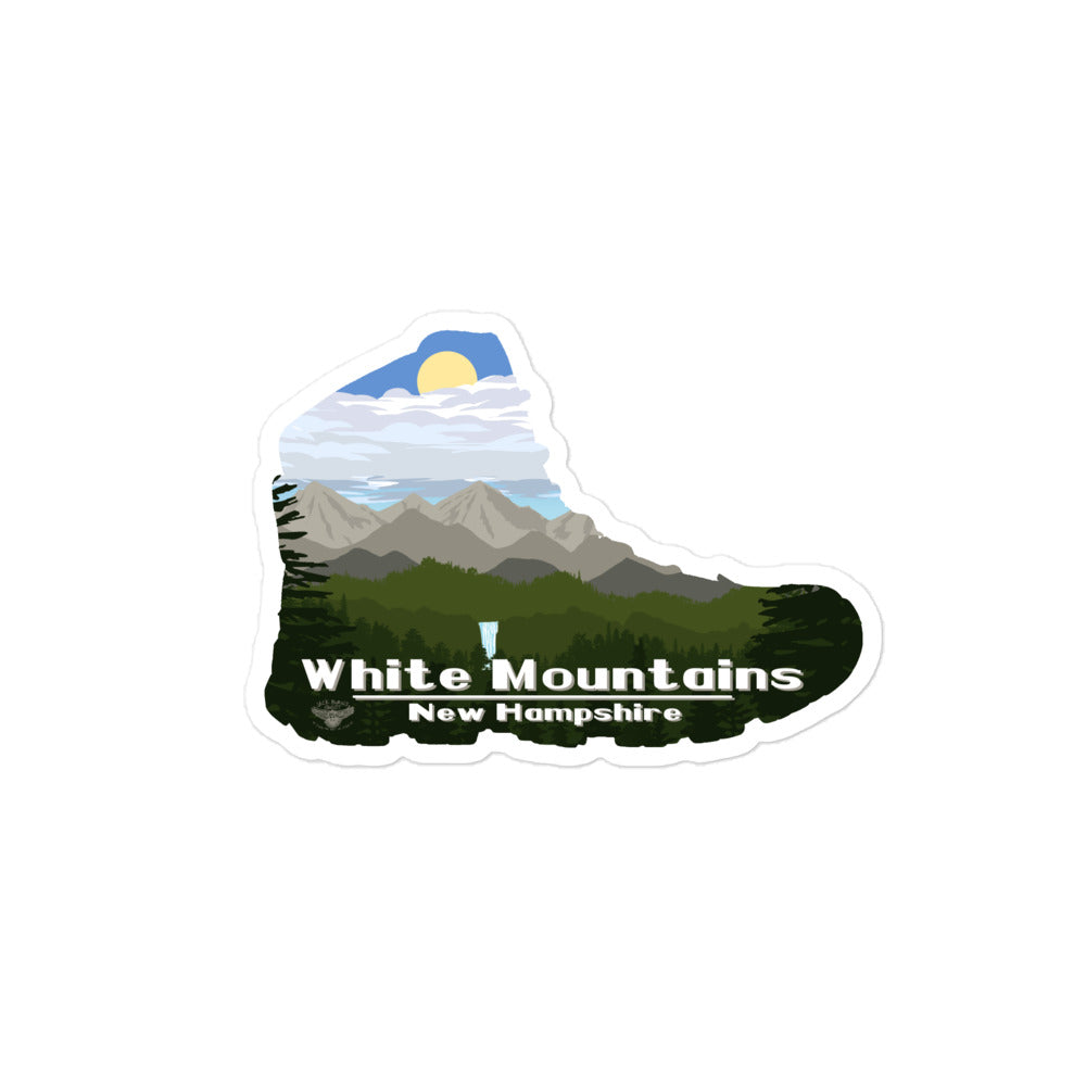 White Mountains New Hampshire Hiking Boot Sticker