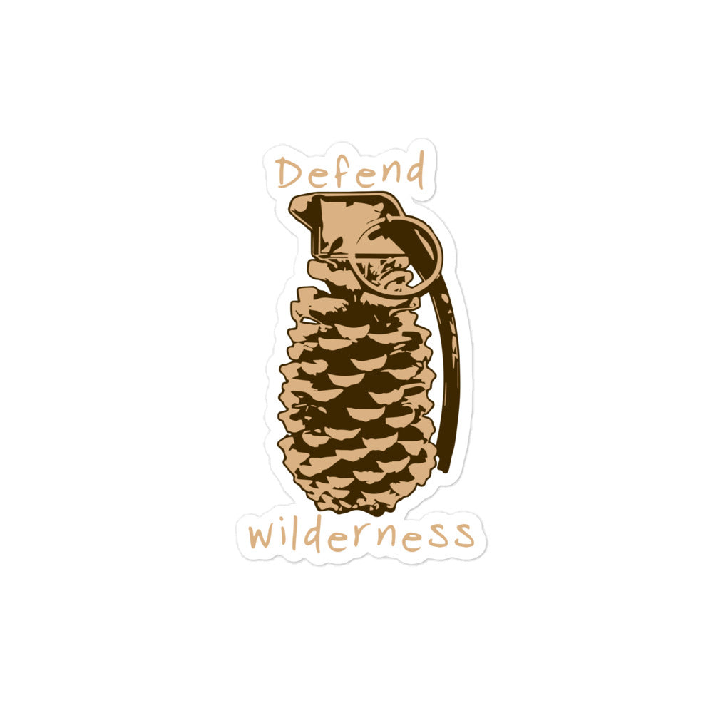 Defend Wilderness Pinecone Hand Grenade Sticker