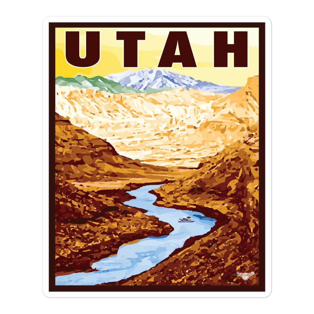 Utah Canyon Raft Sticker