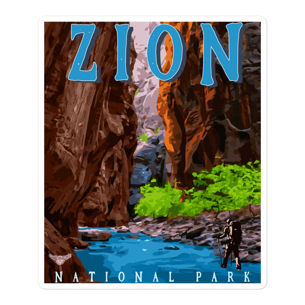 Zion National Park Narrows Hiker Sticker