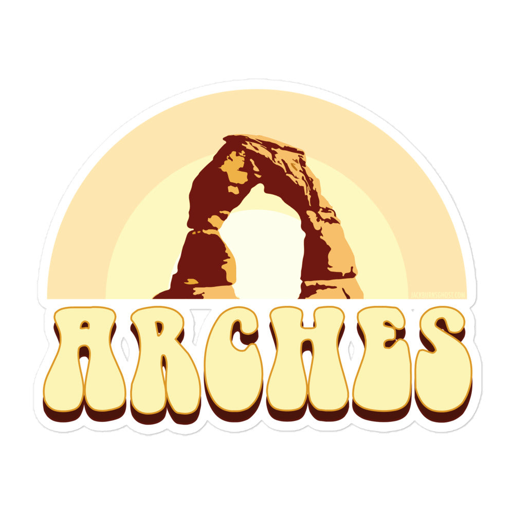 Arches National Park Rainbow Vintage Retro Sticker