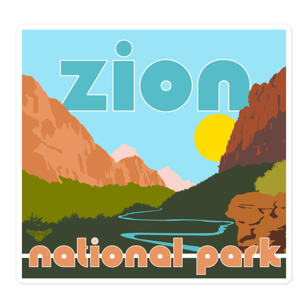 Zion National Park Utah Square Sticker