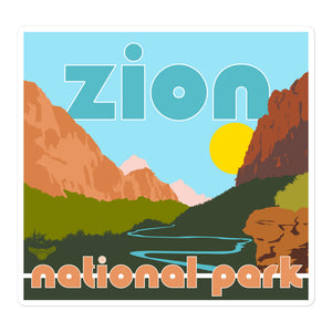 Zion National Park Utah Square Sticker