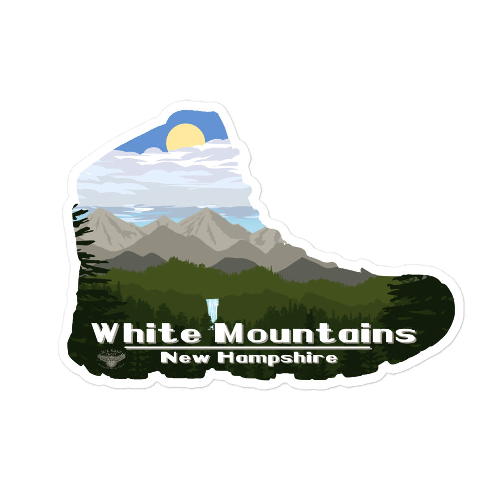 White Mountains New Hampshire Hiking Boot Sticker