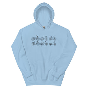 Hand drawn bikes unisex Hoodie