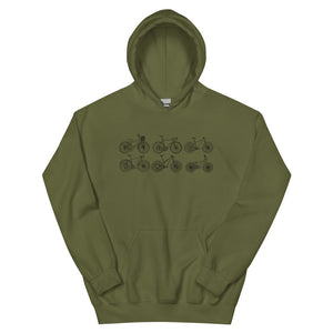 Hand drawn bikes unisex Hoodie