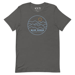 Blue Ridge Mountains Line Design Short-sleeve unisex t-shirt