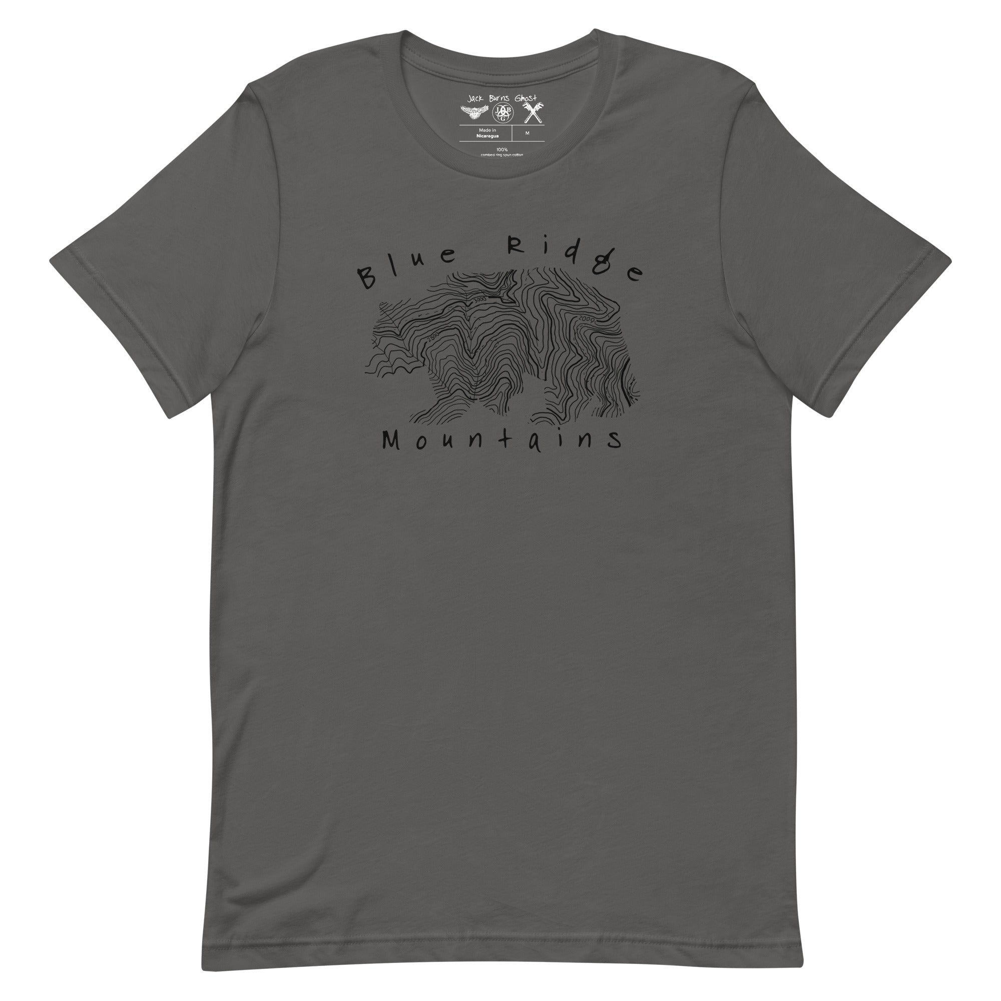 Blue Ridge Mountains Topographic Bear Short-Sleeve Unisex T-Shirt