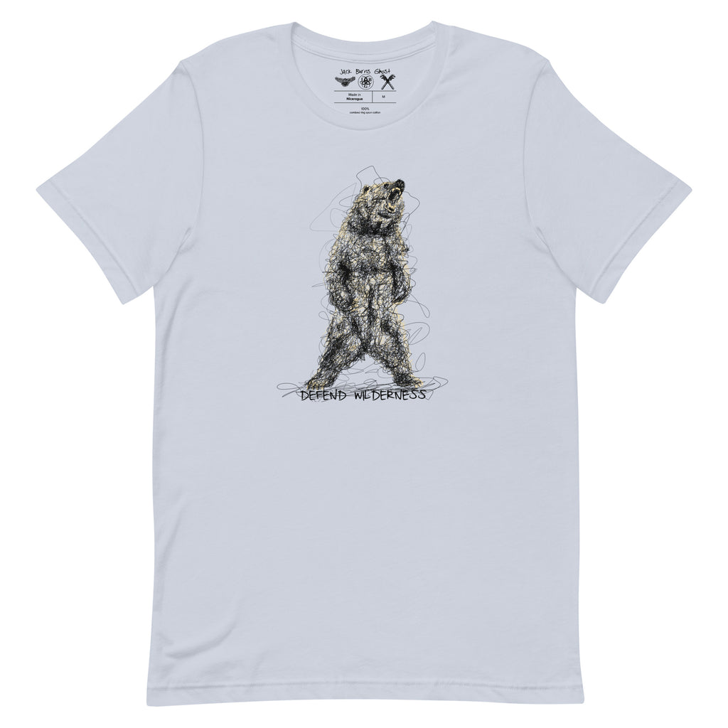 Defend Wilderness Grizzly Bear Scribble Short-Sleeve T Shirt