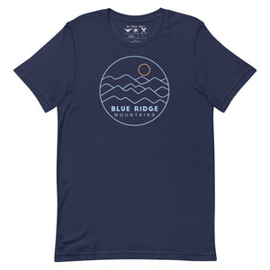 Blue Ridge Mountains Line Design Short-sleeve unisex t-shirt