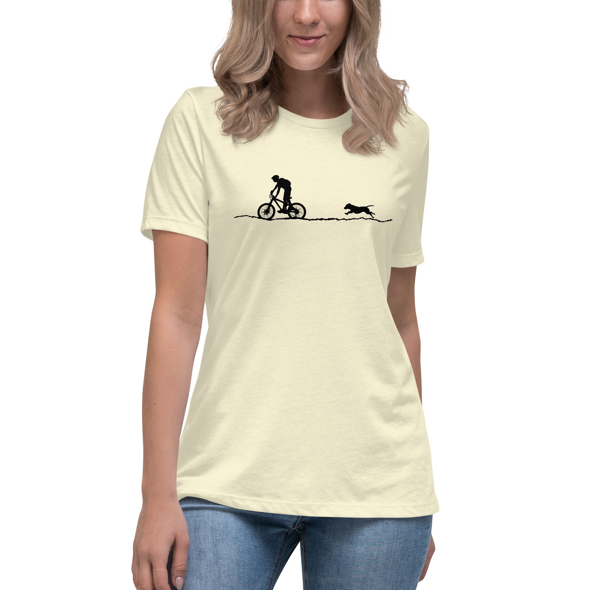 Mountain Biker and Dog Women's Relaxed T-Shirt