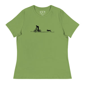 Mountain Biker and Dog Women's Relaxed T-Shirt