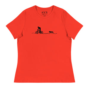 Mountain Biker and Dog Women's Relaxed T-Shirt